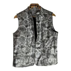 Chico's Women's Sleeveless Faux Snake Print Vest Coat Size 2 XL